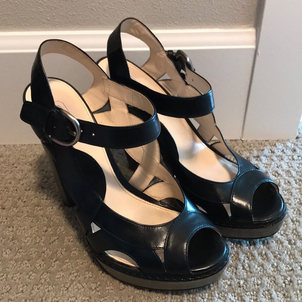 Coach leather sandals/heels